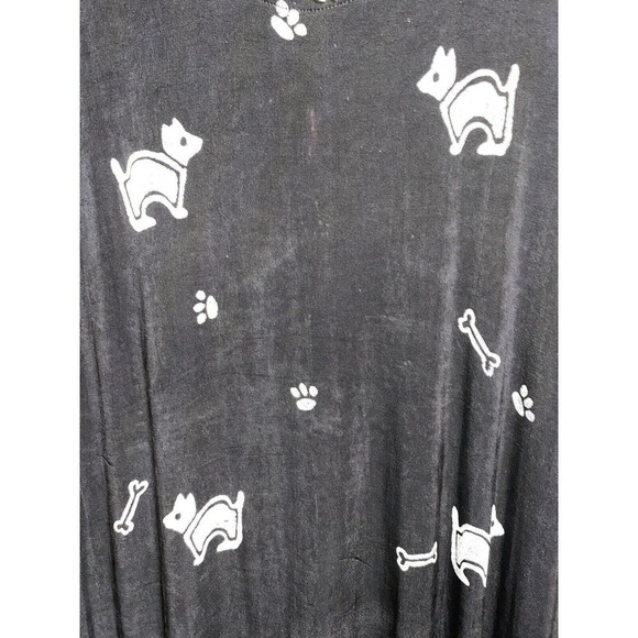 Long black comfy dress with doggies & bones and paw prints so so cute SZ Med - Picture 5 of 5
